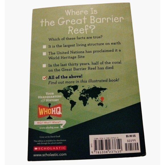 Where Is The Great Barrier Reef Nico Medina Paperback Scholastic - Picture 2 of 2